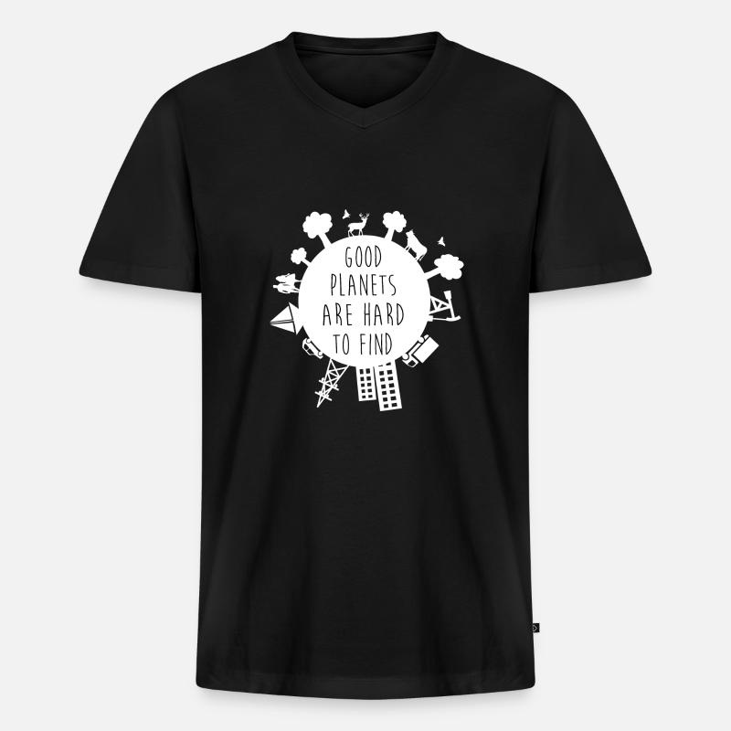 Planet B? - Männer Premium Bio T-Shirt mit V-Ausschnitt - Schwarz