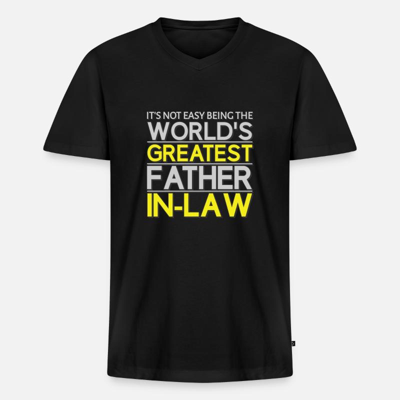 weltbester Schwiegervater - Männer Premium Bio T-Shirt mit V-Ausschnitt - Schwarz