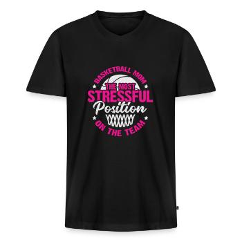 Basketball-Mutter-Mutter-Geschenk - Männer Premium Bio T-Shirt mit V-Ausschnitt - Schwarz - Vorne - Nico (187cm)
