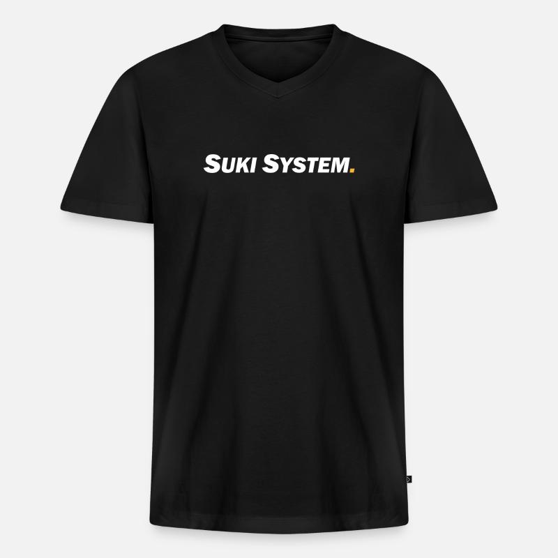 Suki System - Männer Premium Bio T-Shirt mit V-Ausschnitt - Schwarz