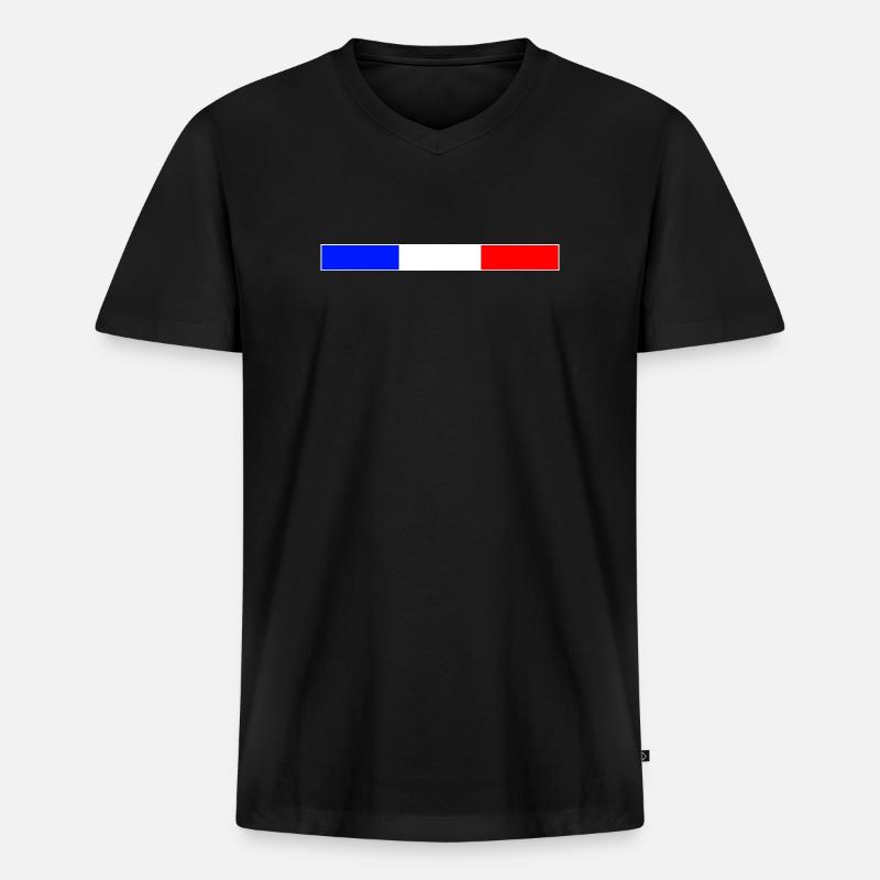 Frankreich - Männer Premium Bio T-Shirt mit V-Ausschnitt - Schwarz