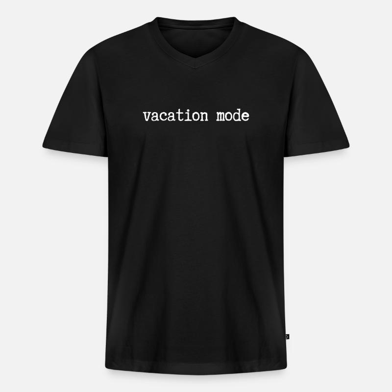 URLAUBSMODUS - Männer Premium Bio T-Shirt mit V-Ausschnitt - Schwarz