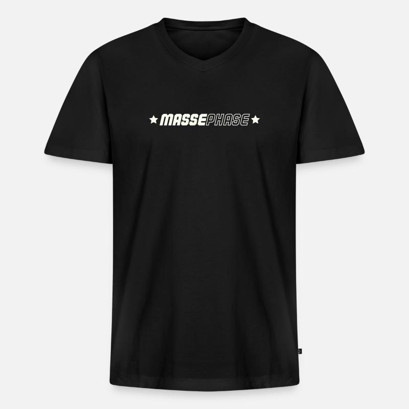 Masse Phase - Männer Premium Bio T-Shirt mit V-Ausschnitt - Schwarz