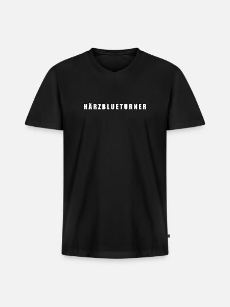 Härzblueturner, Canton of Uri, Switzerland - Men's Premium Organic T-shirt with V-neck - black