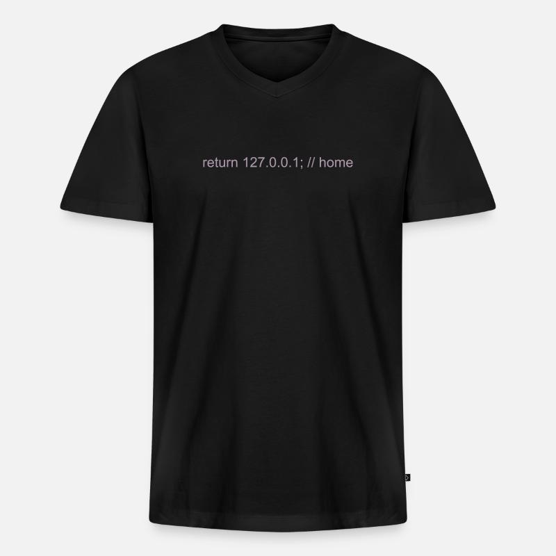 Programmierer Nerd IT Witz Developer Zuhause - Männer Premium Bio T-Shirt mit V-Ausschnitt - Schwarz