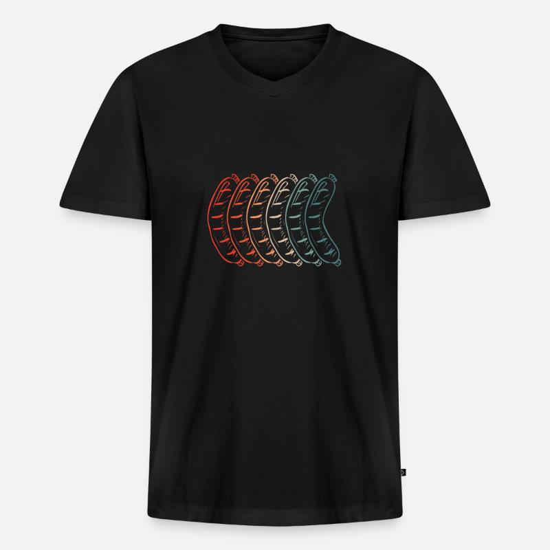 Bunte Bratwurst - Männer Premium Bio T-Shirt mit V-Ausschnitt - Schwarz