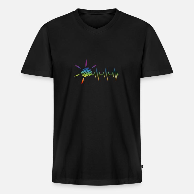 Frequenz Der Sommersonne - Männer Premium Bio T-Shirt mit V-Ausschnitt - Schwarz