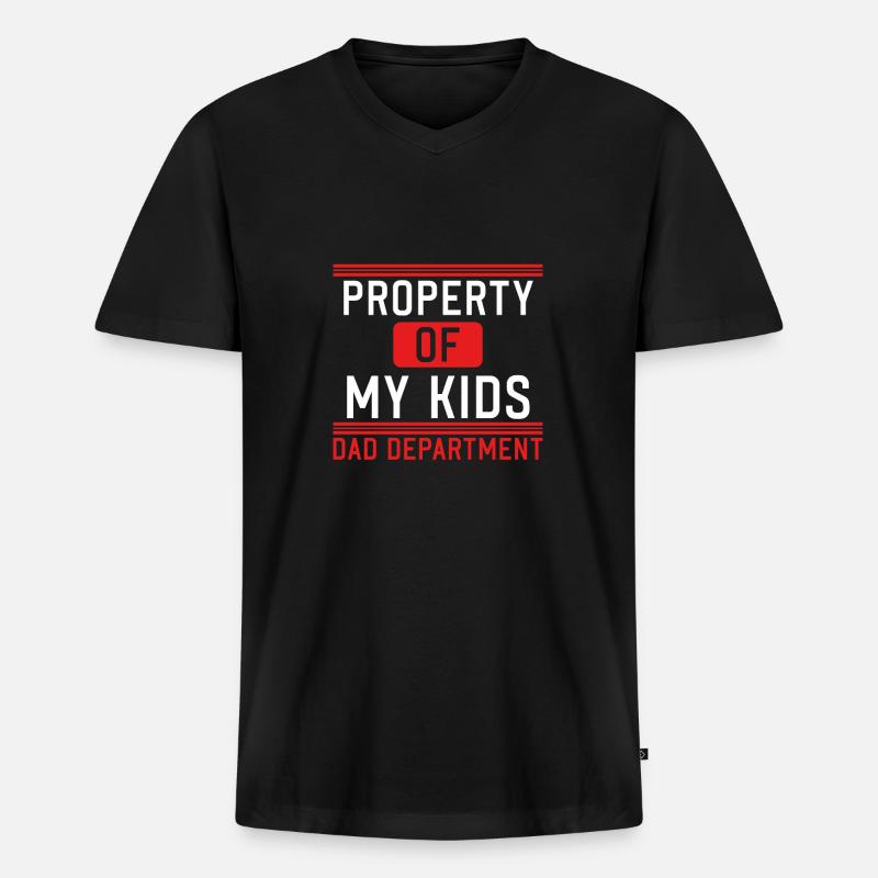 Eigentum Meiner Kinder - Männer Premium Bio T-Shirt mit V-Ausschnitt - Schwarz