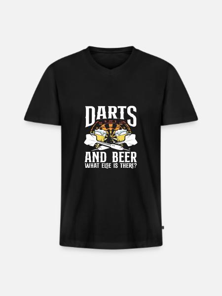 Darts and beer - Men's Premium Organic T-shirt with V-neck - black