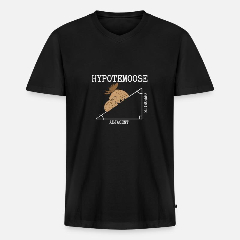 Hypotenuse Elchwinkel - Männer Premium Bio T-Shirt mit V-Ausschnitt - Schwarz