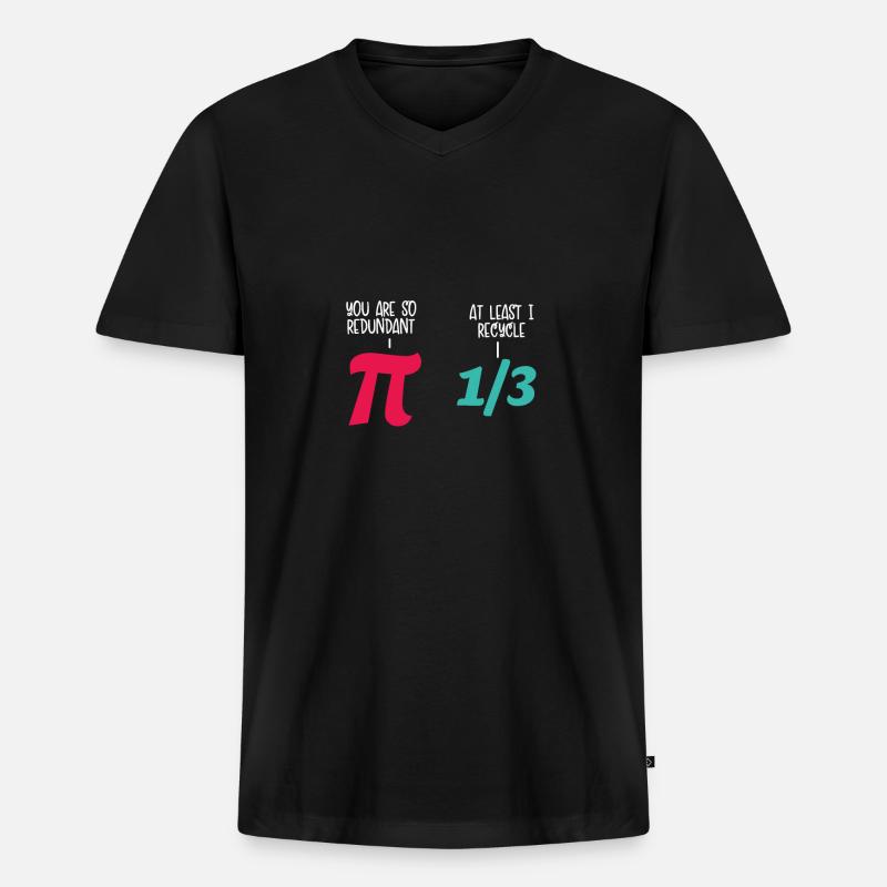 Mathe Spaß Pi - Männer Premium Bio T-Shirt mit V-Ausschnitt - Schwarz
