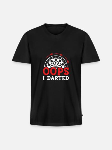 Oops, I played darts - Men's Premium Organic T-shirt with V-neck - black