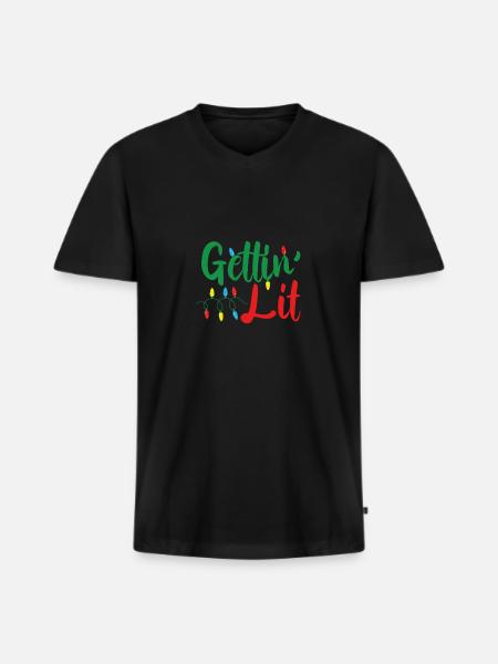 Light Christmas candles - Men's Premium Organic T-shirt with V-neck - black