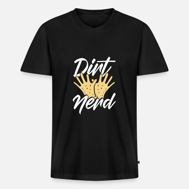 Dreck nerd arbeiter - Männer Premium Bio T-Shirt mit V-Ausschnitt - Schwarz