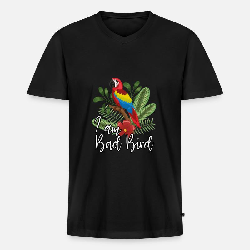 Ich Bin Ein böser Vogel - Männer Premium Bio T-Shirt mit V-Ausschnitt - Schwarz