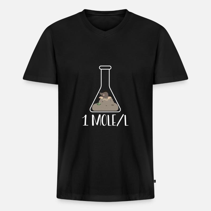 Ein Mol Pro Liter - Männer Premium Bio T-Shirt mit V-Ausschnitt - Schwarz