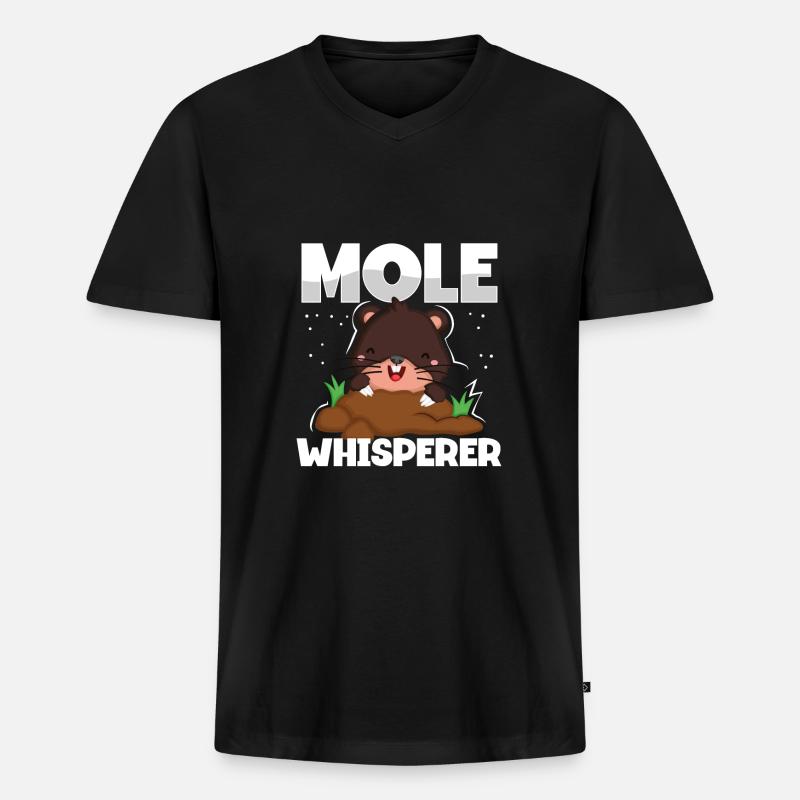 Maulwurfsflüsterer - Männer Premium Bio T-Shirt mit V-Ausschnitt - Schwarz