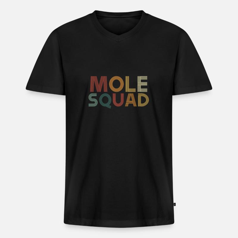 Bunte Maulwurfstruppe - Männer Premium Bio T-Shirt mit V-Ausschnitt - Schwarz