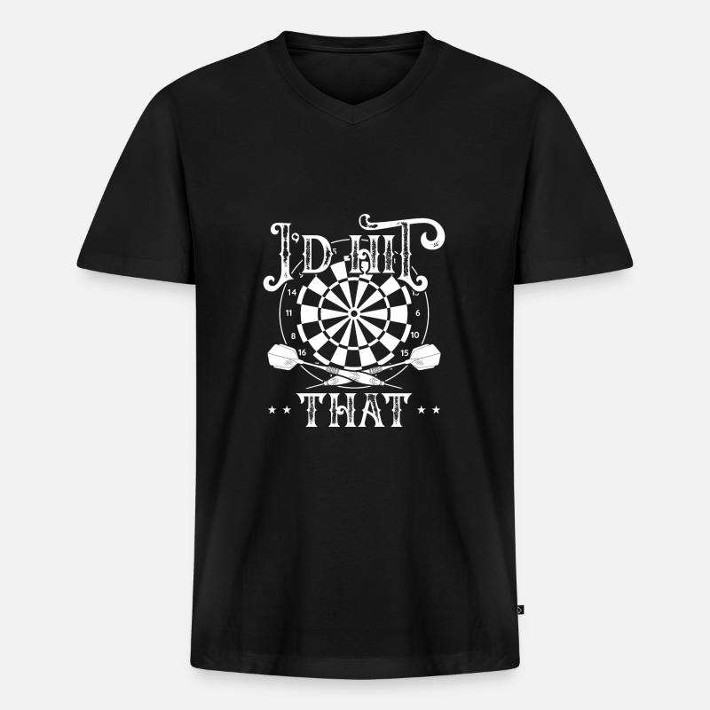 J’avais rencontré cette fléchette - T-shirt encolure en V Premium bio Homme - noir