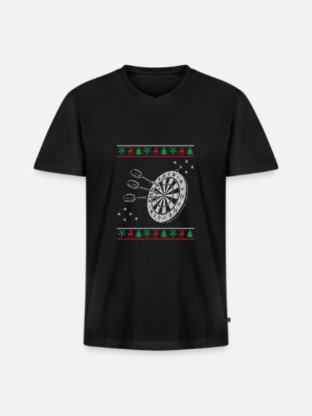 Dartboard In Christmas - Men's Premium Organic T-shirt with V-neck - black