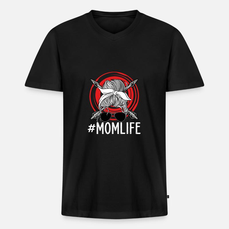 Bogenschießen Im Mutterleben - Männer Premium Bio T-Shirt mit V-Ausschnitt - Schwarz