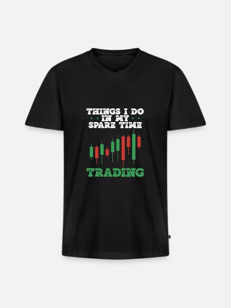 Handel In Meiner Freizeit - Männer Premium Bio T-Shirt mit V-Ausschnitt - Schwarz