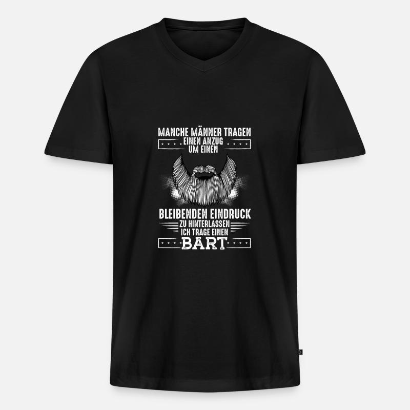 Anzug Oder Bart - Männer Premium Bio T-Shirt mit V-Ausschnitt - Schwarz