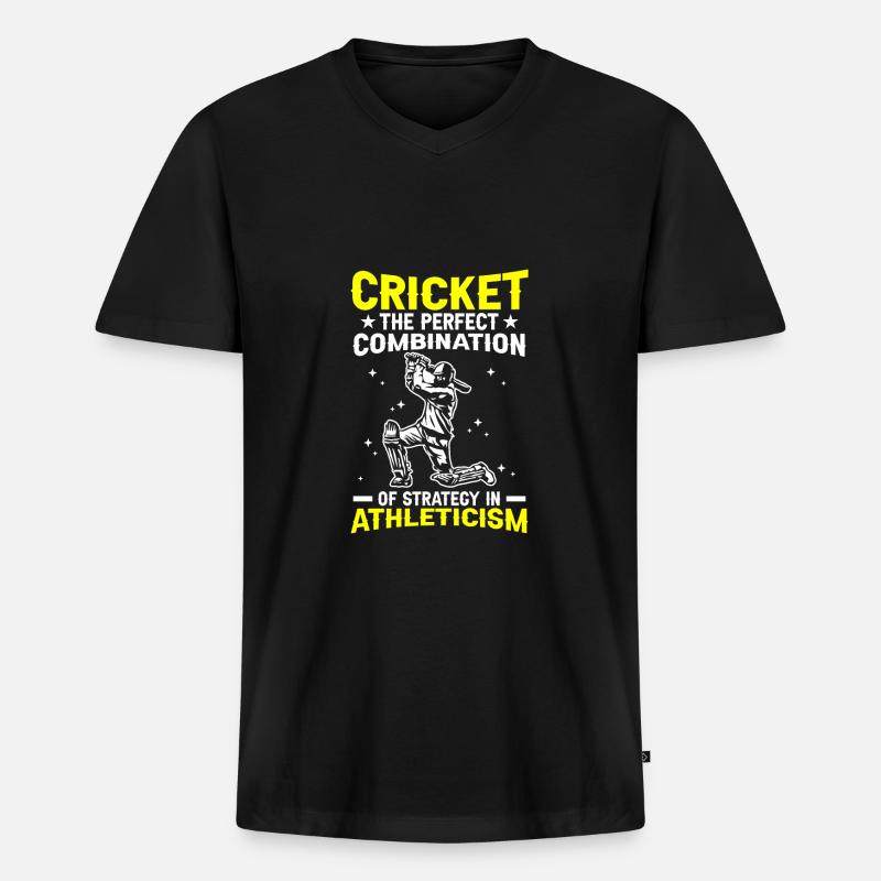 Cricket Die Perfekte Kombination - Männer Premium Bio T-Shirt mit V-Ausschnitt - Schwarz