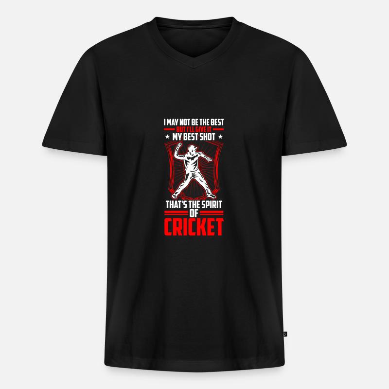 Der Geist Des Cricket - Männer Premium Bio T-Shirt mit V-Ausschnitt - Schwarz