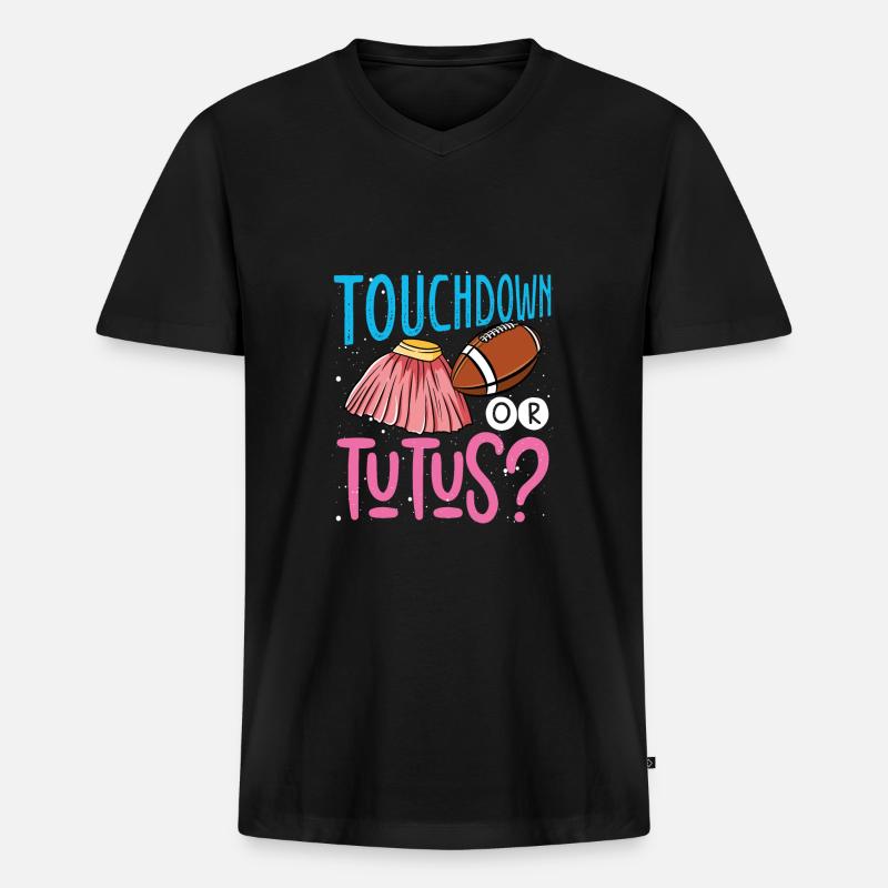 Touchdown Oder Tutus - Männer Premium Bio T-Shirt mit V-Ausschnitt - Schwarz
