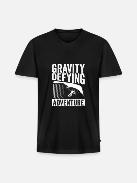 Gravity-defying adventure - Men's Premium Organic T-shirt with V-neck - black