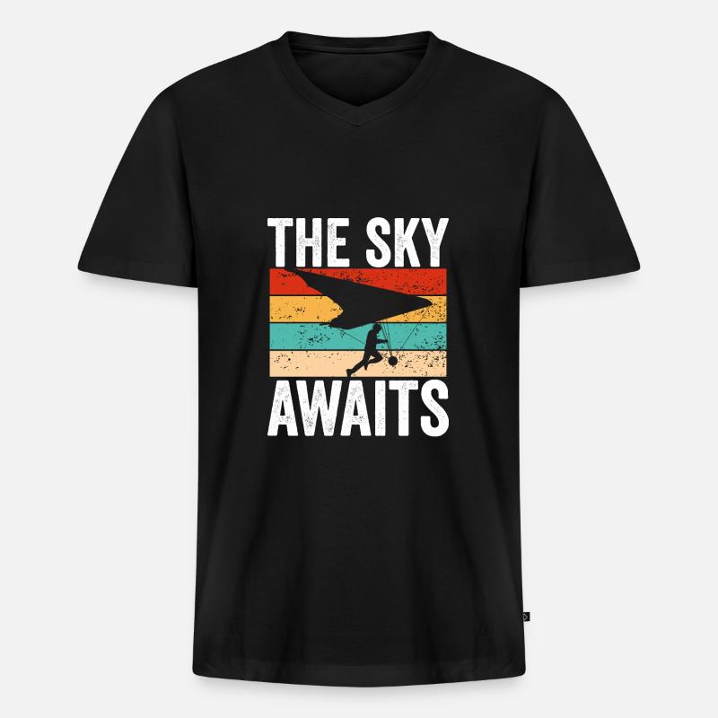 Der Himmel Wartet Auf Dich - Männer Premium Bio T-Shirt mit V-Ausschnitt - Schwarz