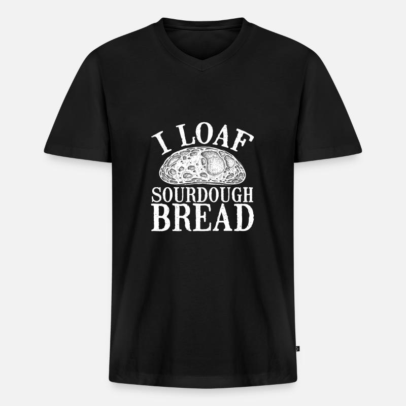 Ich Lobe Sauerteigbrot - Männer Premium Bio T-Shirt mit V-Ausschnitt - Schwarz