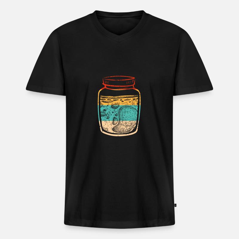 Bunter Sauerteig - Männer Premium Bio T-Shirt mit V-Ausschnitt - Schwarz
