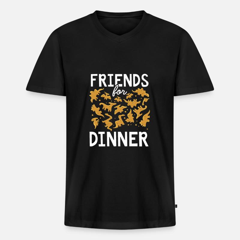 Freunde Zum Abendessen - Männer Premium Bio T-Shirt mit V-Ausschnitt - Schwarz