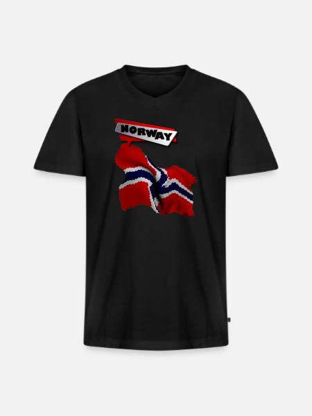 Norway 3 G - Men's Premium Organic T-shirt with V-neck - black