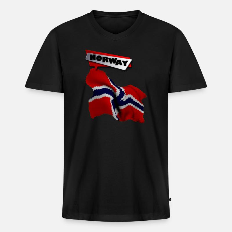 Norway 3 G - Männer Premium Bio T-Shirt mit V-Ausschnitt - Schwarz