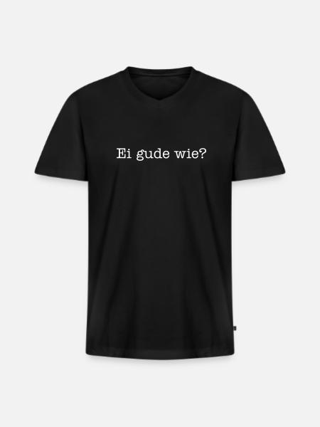 Ei gude how? - Men's Premium Organic T-shirt with V-neck - black