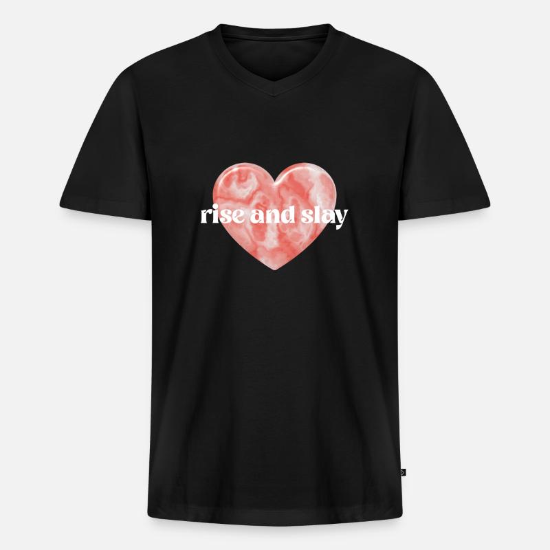 Erhebe dich und töte - Männer Premium Bio T-Shirt mit V-Ausschnitt - Schwarz