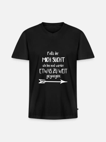 Falls ihr mich sucht - Männer Premium Bio T-Shirt mit V-Ausschnitt - Schwarz