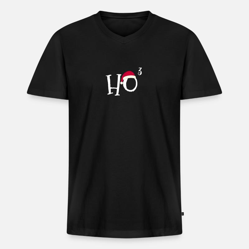 Math Nerd Hohoho Weihnachten - Männer Premium Bio T-Shirt mit V-Ausschnitt - Schwarz