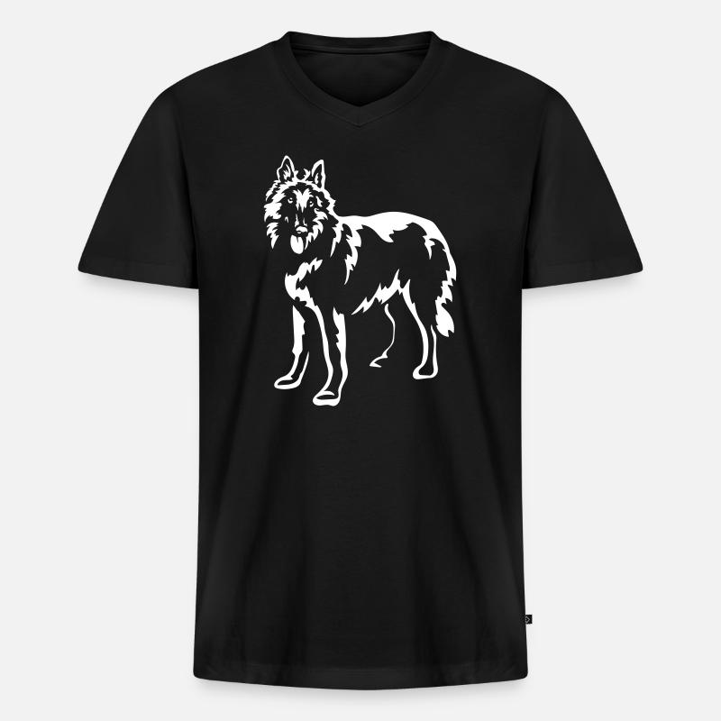 Tervueren "Black Edition" - Männer Premium Bio T-Shirt mit V-Ausschnitt - Schwarz