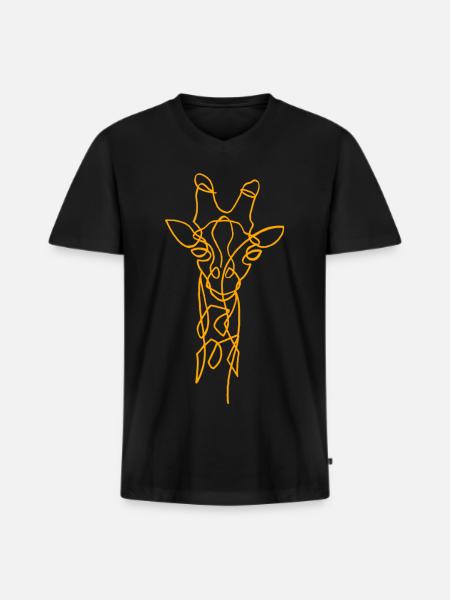 Sketch of the giraffe - Men's Premium Organic T-shirt with V-neck - black