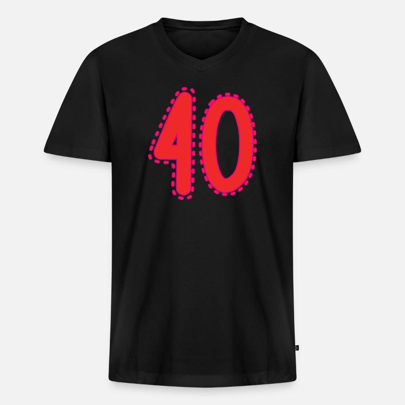 40 - Männer Premium Bio T-Shirt mit V-Ausschnitt - Schwarz