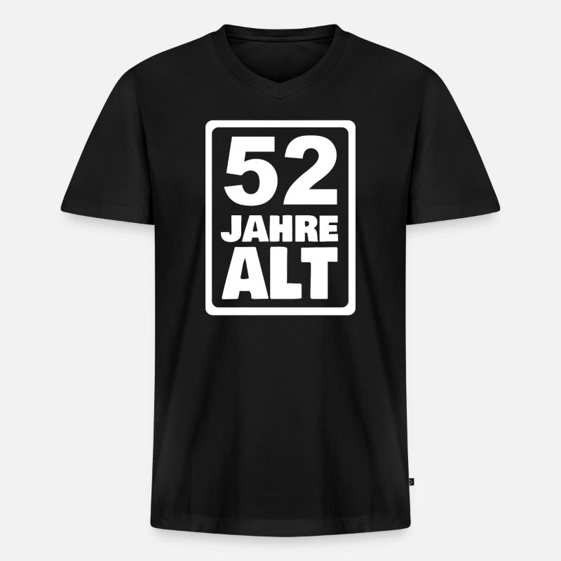 52 - Männer Premium Bio T-Shirt mit V-Ausschnitt - Schwarz