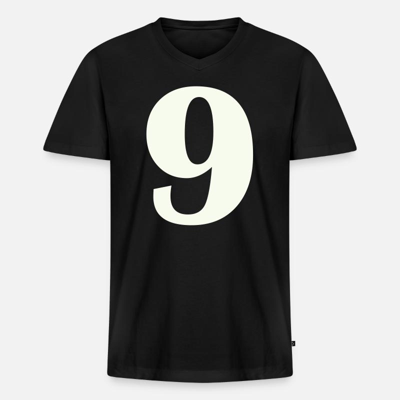 9 - Männer Premium Bio T-Shirt mit V-Ausschnitt - Schwarz