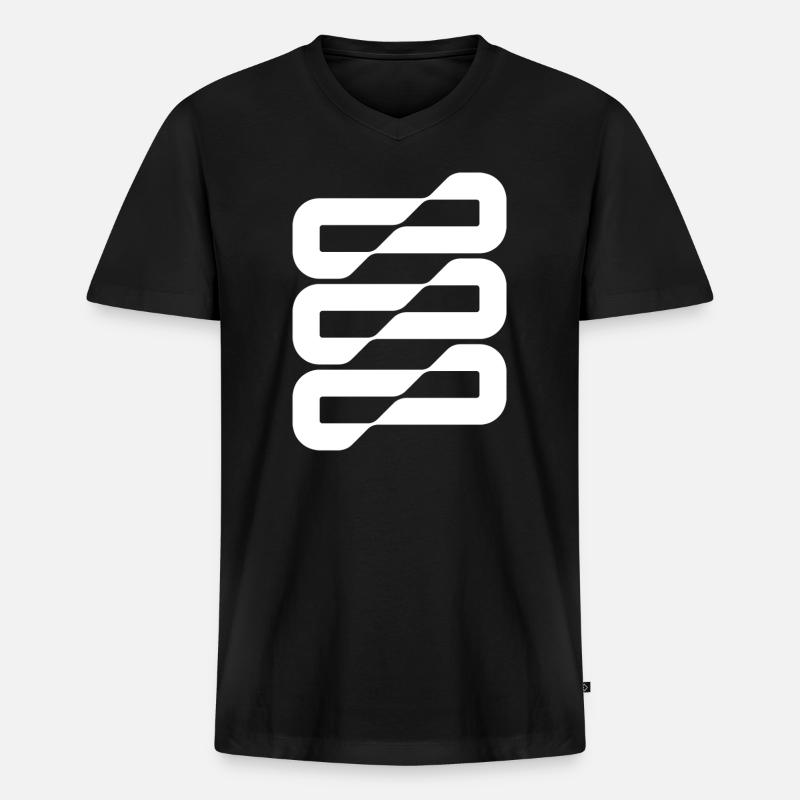 Flowwave-Stripes Abstract - Männer Premium Bio T-Shirt mit V-Ausschnitt - Schwarz