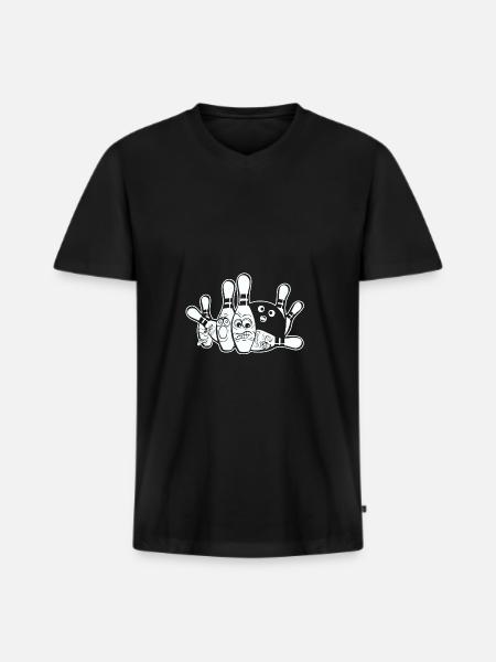 Bowling and bowling gift - Men's Premium Organic T-shirt with V-neck - black