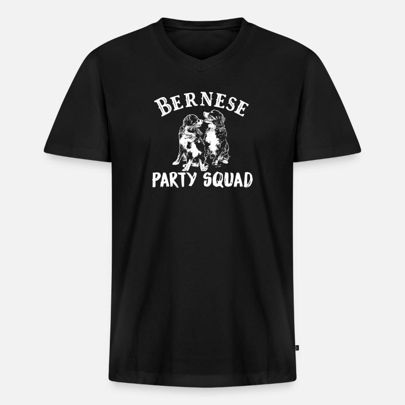 Berner Sennenhund - Männer Premium Bio T-Shirt mit V-Ausschnitt - Schwarz