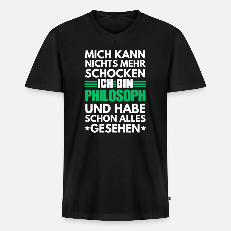 Nicht schockbarer Philosoph - Männer Premium Bio T-Shirt mit V-Ausschnitt - Schwarz